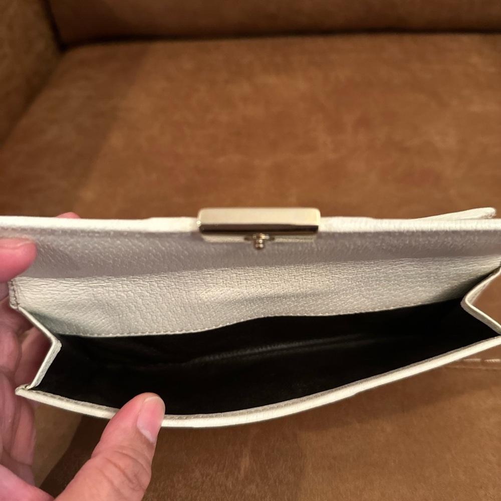 Gucci Ivory Leather/Canvas Monogram with Sherry Line Bifold Long Wallet - Picture 5 of 16